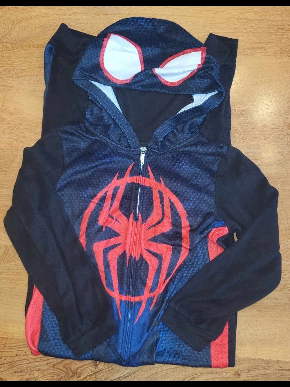 Kids Black & Red Spider Hoodie Pajama ONESIE